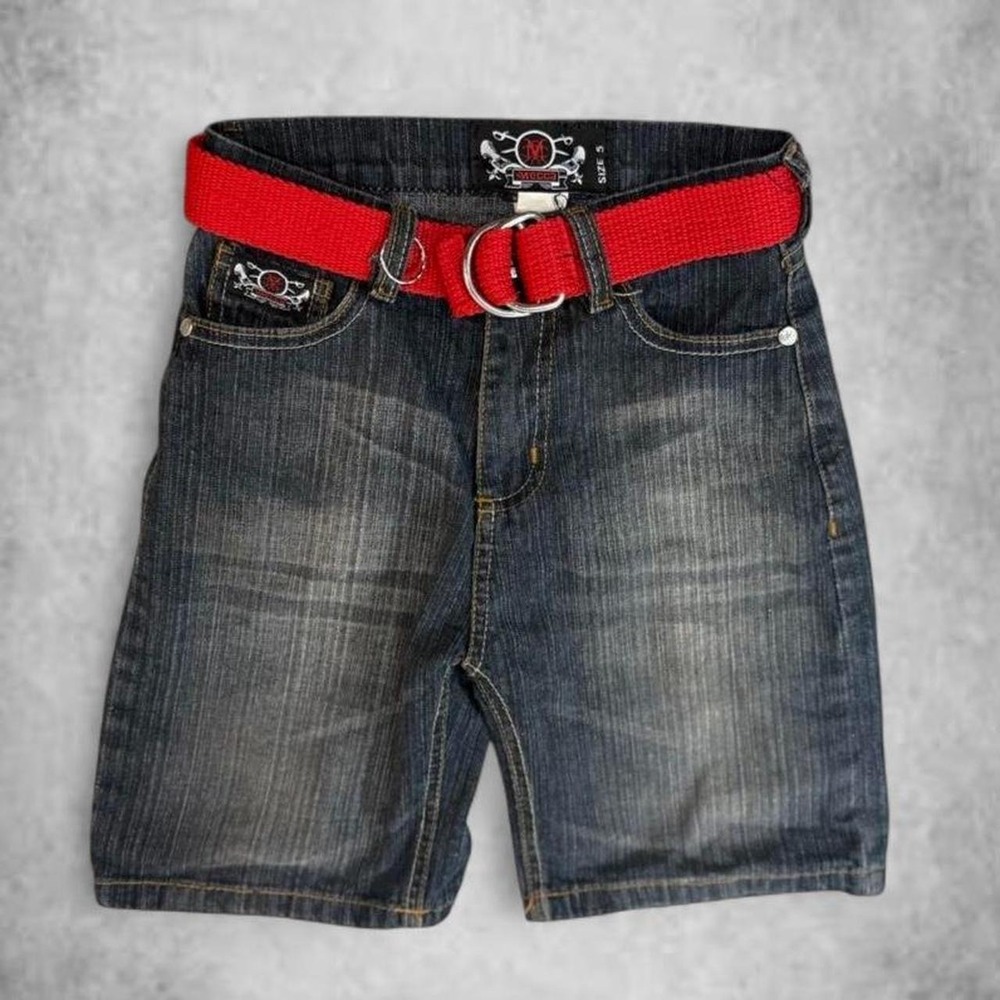 Mecca USA Belted Denim Jorts Womens Size 5 Dark Wash Y2K Streetwear Shorts